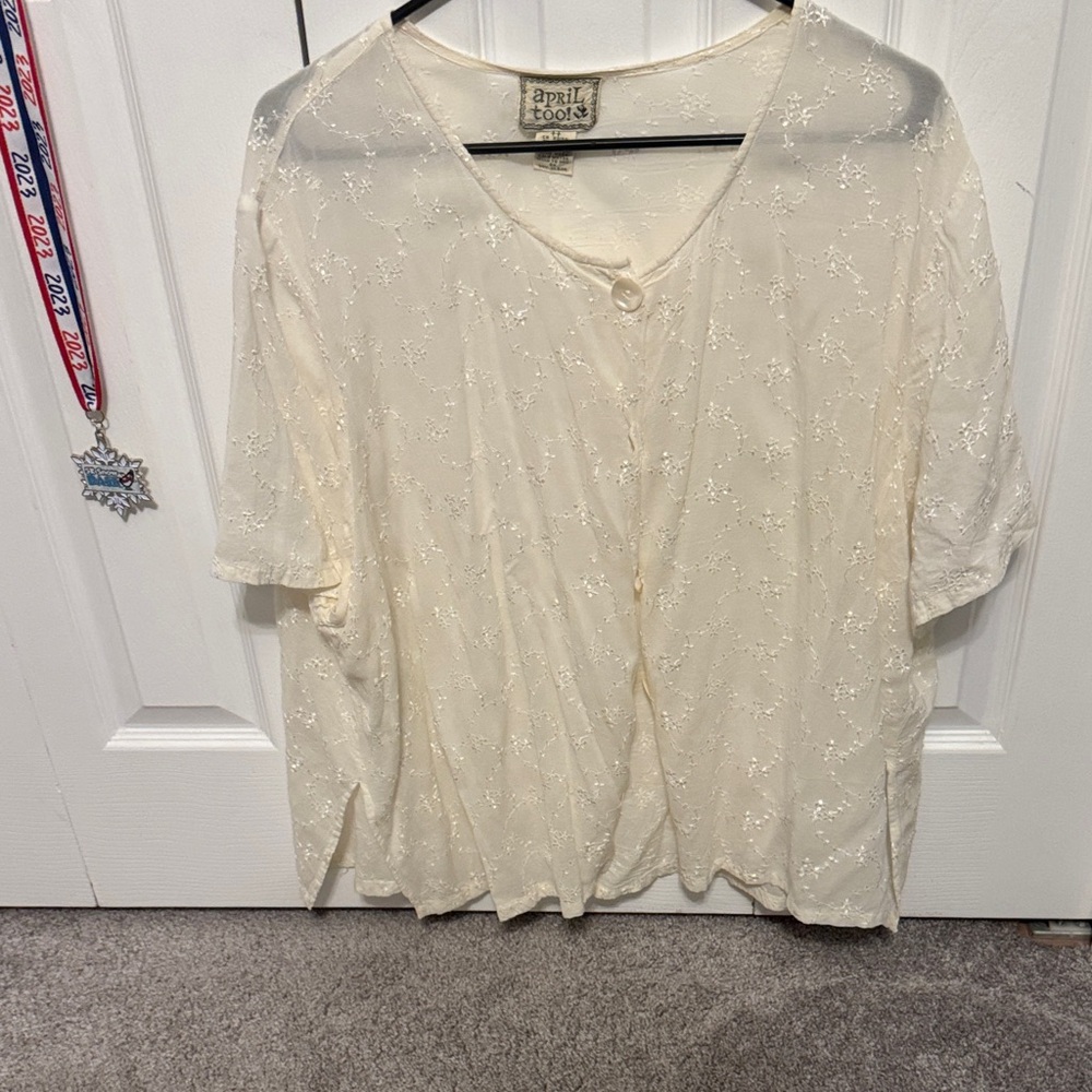 April Cornell Cream Women's Blouse 2x